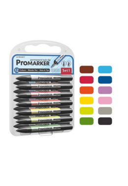 Estojo Marcador Letraset Set 1 c/13 Promarker
